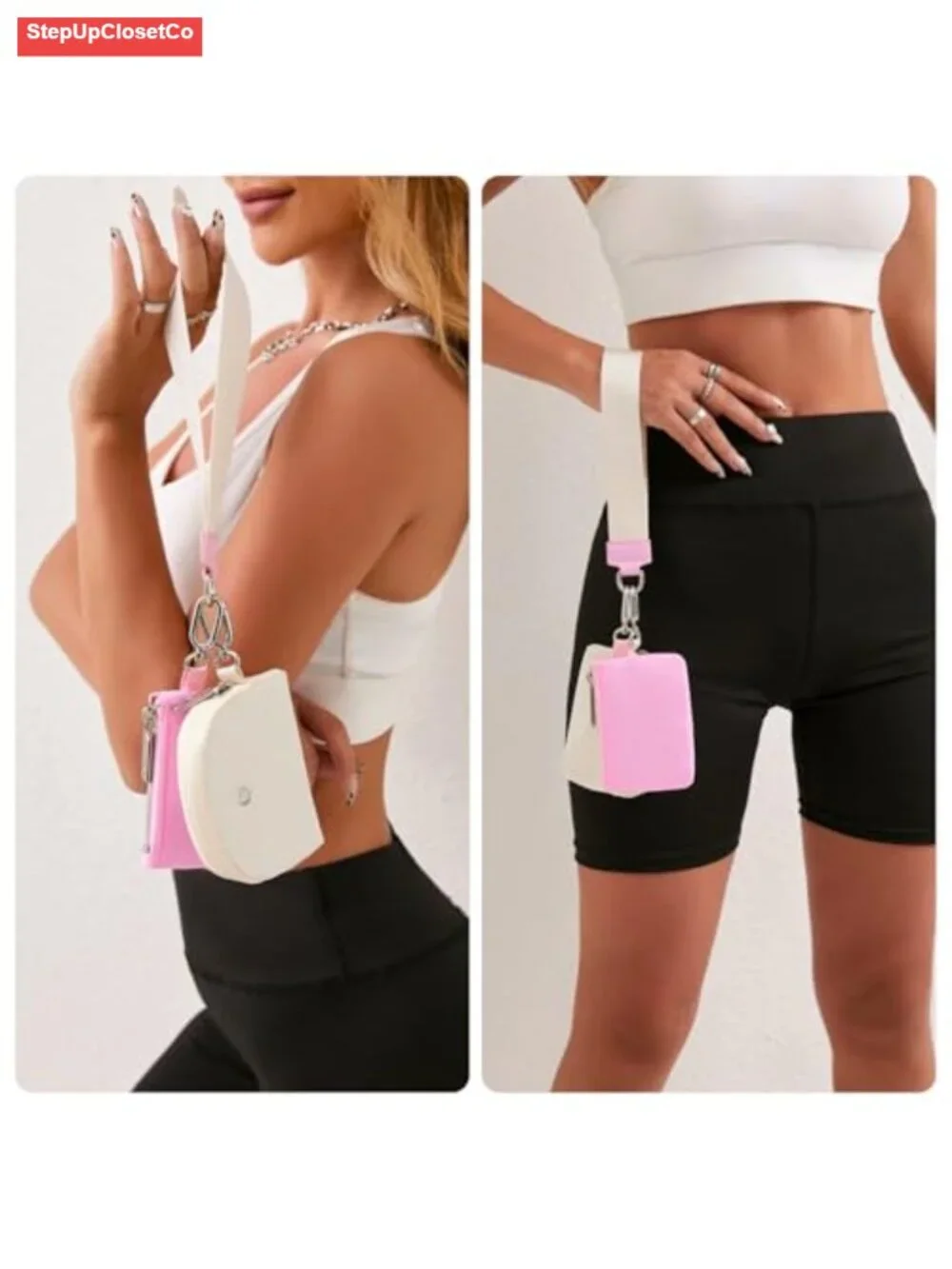 Detachable Dual Pouch Wristlet Wallet RFID Blocking Nylon
